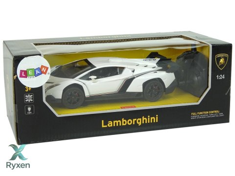 Auto Sportowe R/C 1:24 Lamborghini Veneno Białe 2.4 G Światła LEAN TOYS