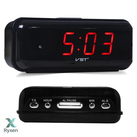Budzik zegar elektroniczny alarm cyfrowy led 24h RTO
