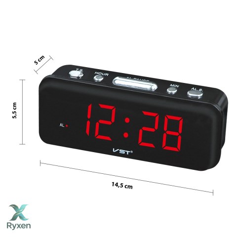 Budzik zegar elektroniczny alarm cyfrowy led 24h RTO