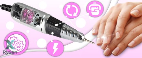 Frezarka do paznokci manicure pedicure hybrydy 65w lcd + frezy w zestawie RTO