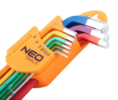 Klucze sześciokątne 1.5-10 mm, zestaw 9 szt. NEO TOOLS