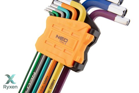 Klucze sześciokątne 1.5-10 mm, zestaw 9 szt. NEO TOOLS