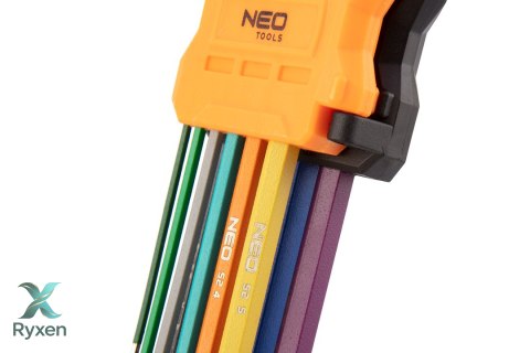 Klucze sześciokątne 1.5-10 mm, zestaw 9 szt. NEO TOOLS
