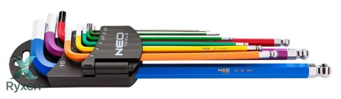 Klucze sześciokątne 1.5-10 mm, zestaw 9 szt. NEO TOOLS