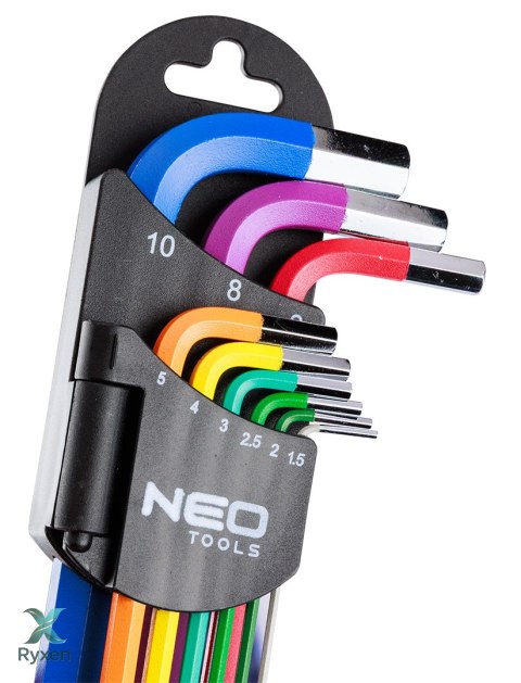 Klucze sześciokątne 1.5-10 mm, zestaw 9 szt. NEO TOOLS