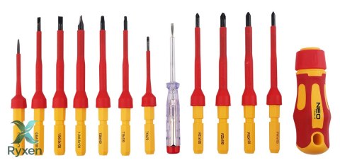 Końcówki wkrętakowe z uchwytem 1000V, 12 szt. NEO TOOLS