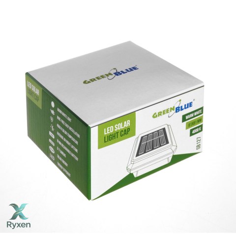 Lampa solarna LED na słupek GreenBlue, 80x80mm, daszek kopertowy, GB127 GreenBlue