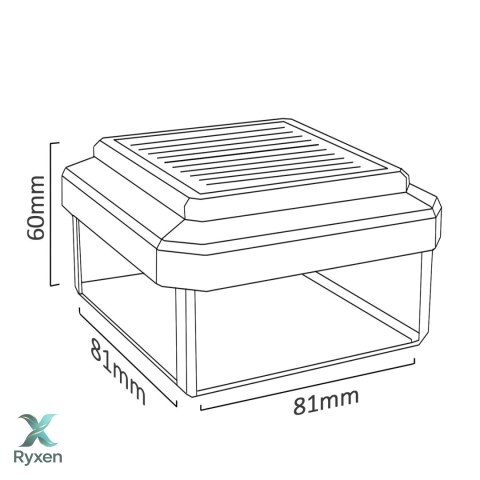 Lampa solarna LED na słupek GreenBlue, 80x80mm, daszek kopertowy, GB127 GreenBlue