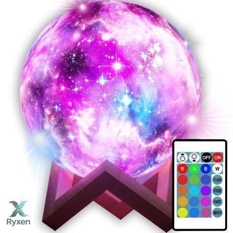 Lampka lampa nocna księżyc świecący 3d moon rgb pilot led light moonlight RTO
