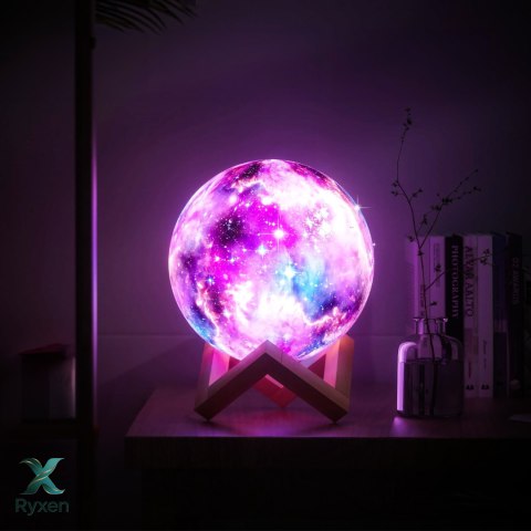 Lampka lampa nocna księżyc świecący 3d moon rgb pilot led light moonlight RTO