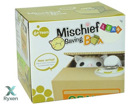 Skarbonka Kot Nauka Oszczędzania Pomarańcza LEAN TOYS