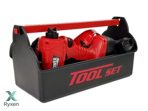 Zestaw Narzędzi Dla Majsterkowicza Skrzynka Wiertarka Młotek LEAN TOYS