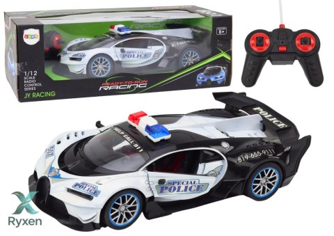 Auto Zdalnie Sterowane RC Policyjne w Skali 1:12 Biały LEAN TOYS