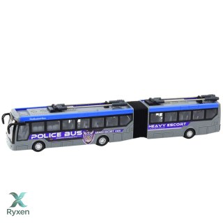 Autobus Policyjny Przegubowy Zdalnie Sterowany RC Światła Szary 1:32 LEAN TOYS