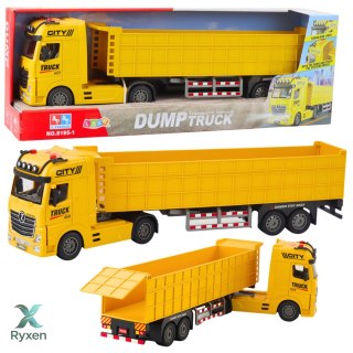 Ciężarówka Transportowa Podnoszona Naczepa Światła Dźwięki Żółta LEAN TOYS