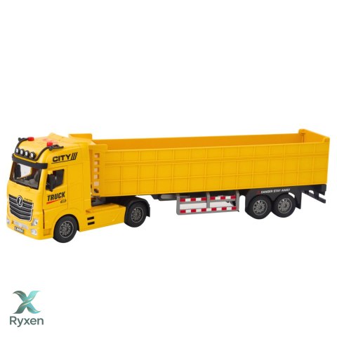 Ciężarówka Transportowa Podnoszona Naczepa Światła Dźwięki Żółta LEAN TOYS