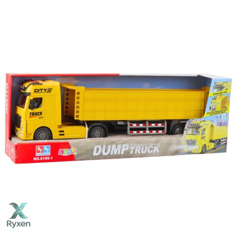 Ciężarówka Transportowa Podnoszona Naczepa Światła Dźwięki Żółta LEAN TOYS