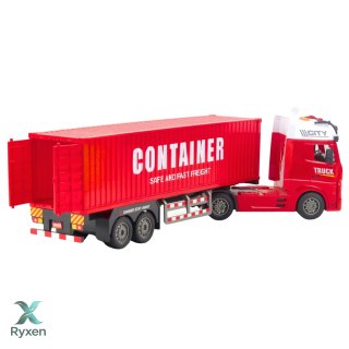 Ciężarówka Transportowa Z Kontenerem Światła Dźwięki Czerwona LEAN TOYS
