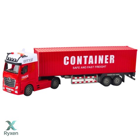 Ciężarówka Transportowa Z Kontenerem Światła Dźwięki Czerwona LEAN TOYS