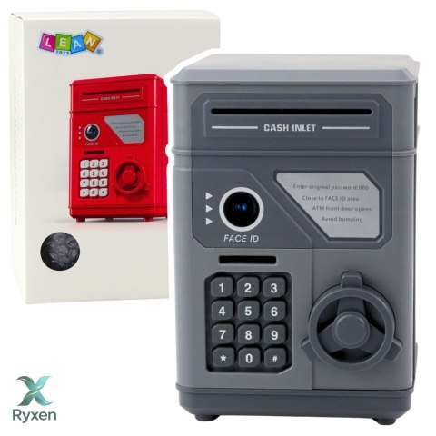 Elektroniczny Sejf Bankomat Skarbonka Na PIN Dla Dzieci Szary LEAN TOYS