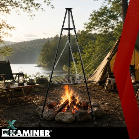 Grill ogrodowy trójnóg 167x58cm Kaminer KAMINER