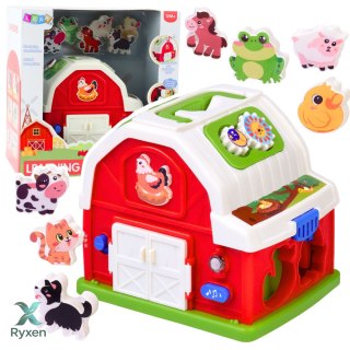 Interaktywny Domek Farma Muzyczna Stodoła Ze Zwierzętami Światła Dźwięki LEAN TOYS