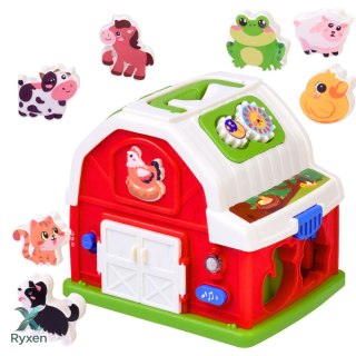 Interaktywny Domek Farma Muzyczna Stodoła Ze Zwierzętami Światła Dźwięki LEAN TOYS