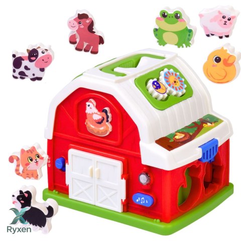 Interaktywny Domek Farma Muzyczna Stodoła Ze Zwierzętami Światła Dźwięki LEAN TOYS