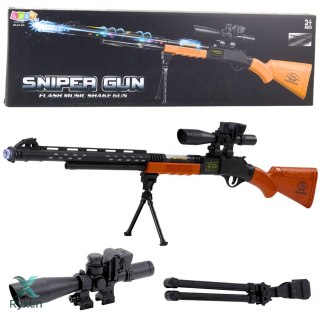 Karabin Snajperski Zabawkowy AK-528 Celownik Statyw Światła Dźwięki LEAN TOYS