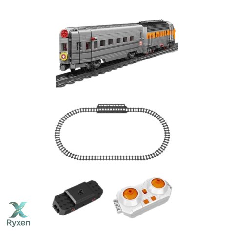 Klocki Konstrukcyjne Pociąg Szaro-Żółty Zdalnie Sterowany RC 1751 el. LEAN TOYS