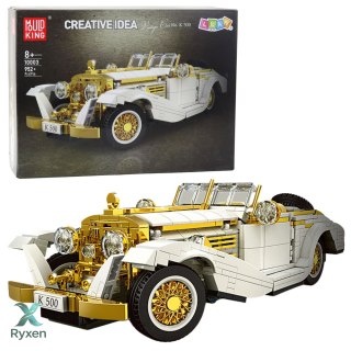 Klocki Konstrukcyjne Samochód Vintage Klasyk K500 Biało-Złoty 952 el. LEAN TOYS
