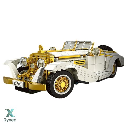 Klocki Konstrukcyjne Samochód Vintage Klasyk K500 Biało-Złoty 952 el. LEAN TOYS