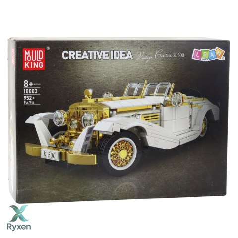 Klocki Konstrukcyjne Samochód Vintage Klasyk K500 Biało-Złoty 952 el. LEAN TOYS