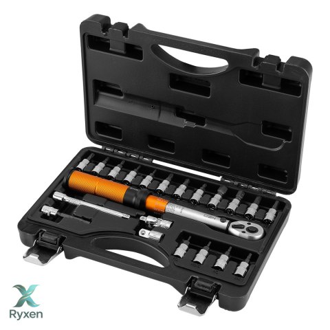 Klucz dynamometryczny dwukierunkowy 1/4", 5-25Nm, zestaw 21 szt. NEO TOOLS