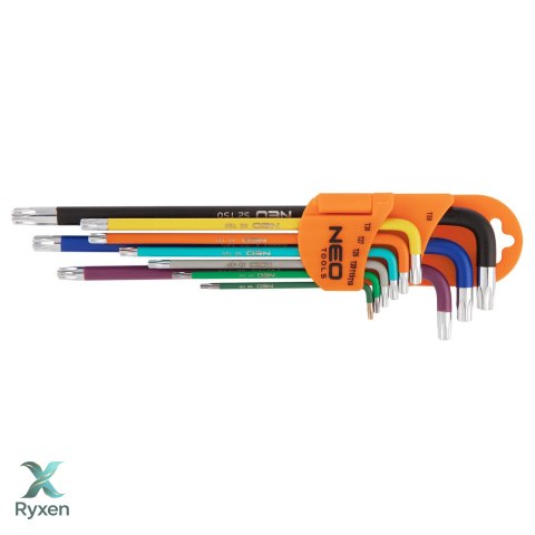 Klucze Torx T10-50, zestaw 9 szt., kolorowe NEO TOOLS