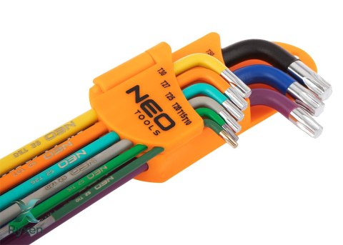 Klucze Torx T10-50, zestaw 9 szt., kolorowe NEO TOOLS