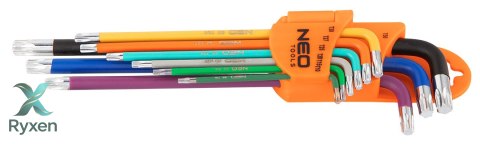 Klucze Torx T10-50, zestaw 9 szt., kolorowe NEO TOOLS