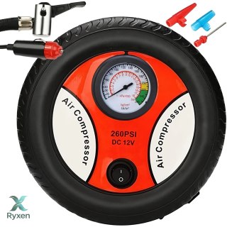 Kompresor samochodowy sprężarka pompka do kół opon piłki 260 psi 12v 18 bar RTO