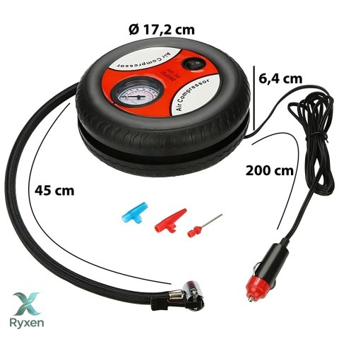 Kompresor samochodowy sprężarka pompka do kół opon piłki 260 psi 12v 18 bar RTO