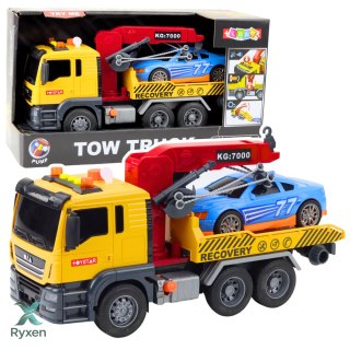 Laweta Z Dźwigiem Samochód Wyścigowy Światła Dźwięki LEAN TOYS