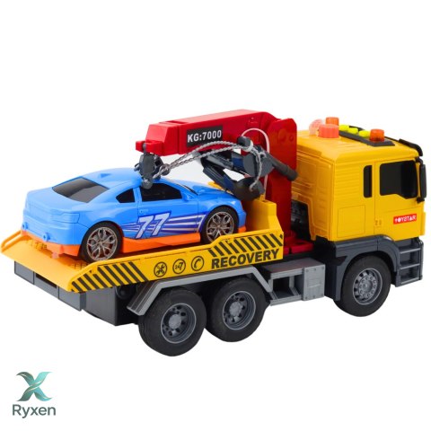 Laweta Z Dźwigiem Samochód Wyścigowy Światła Dźwięki LEAN TOYS