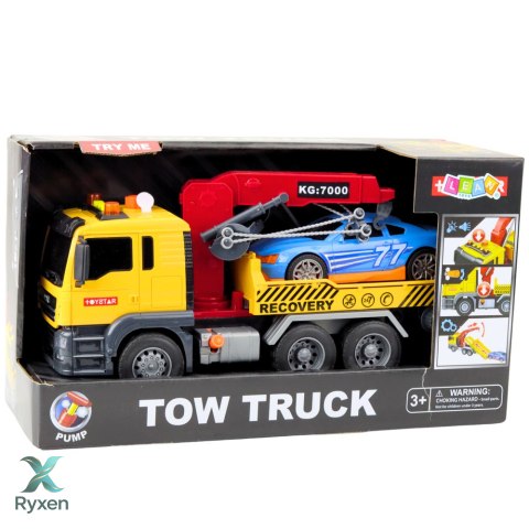 Laweta Z Dźwigiem Samochód Wyścigowy Światła Dźwięki LEAN TOYS