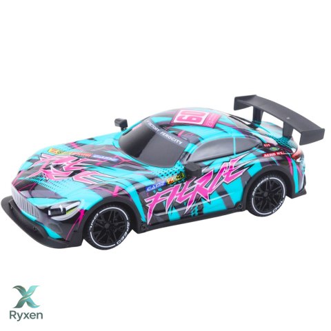 Samochód Wyścigowy Zdalnie Sterowane RC Podświetlana Karoseria Turkusowy LEAN TOYS