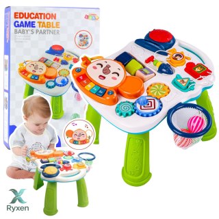 Stolik Interaktywny Edukacyjny Dla Malucha Światła Dźwięki Kolorowy 6w1 LEAN TOYS