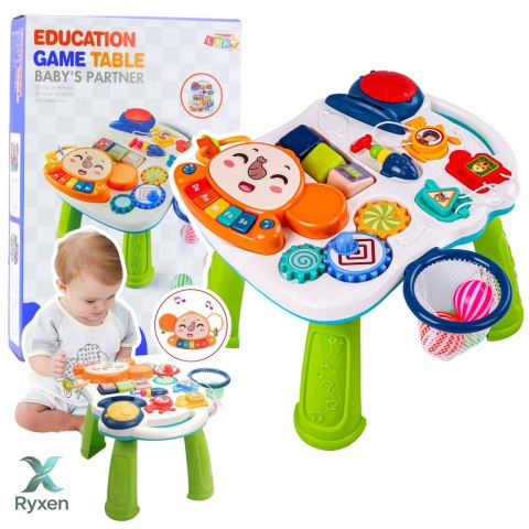 Stolik Interaktywny Edukacyjny Dla Malucha Światła Dźwięki Kolorowy 6w1 LEAN TOYS