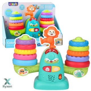 Waga Interaktywna Edukacyjna Dla Malucha Klocki Dźwięki Melodie Małpka LEAN TOYS
