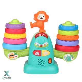 Waga Interaktywna Edukacyjna Dla Malucha Klocki Dźwięki Melodie Małpka LEAN TOYS