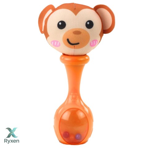 Zestaw Grzechotki Sensoryczne Z Miękką Piłeczką Małpka Panda 2szt LEAN TOYS