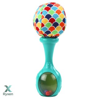 Zestaw Grzechotki Z Miękką Piłeczką Wzorki Pomarańczowa Zielona 2szt LEAN TOYS