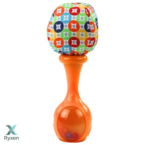Zestaw Grzechotki Z Miękką Piłeczką Wzorki Pomarańczowa Zielona 2szt LEAN TOYS